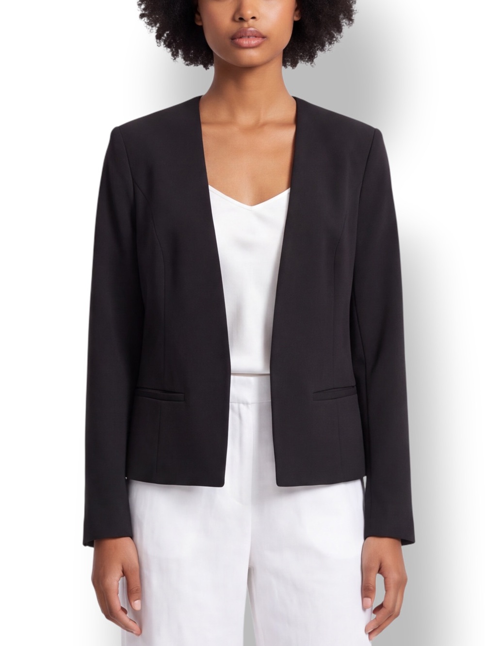 4/$20 Halogen Black Open Front Stretch Blazer Jacket Medium